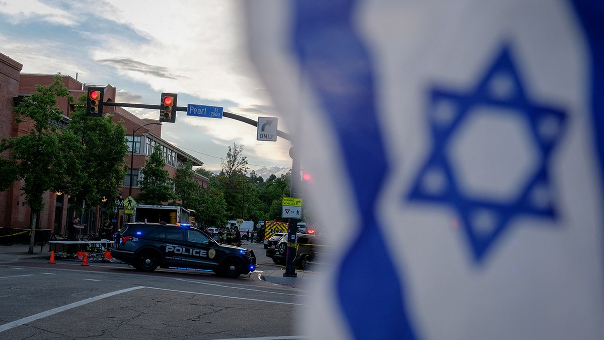 Israeli flag hangs near Boulder's attack scene