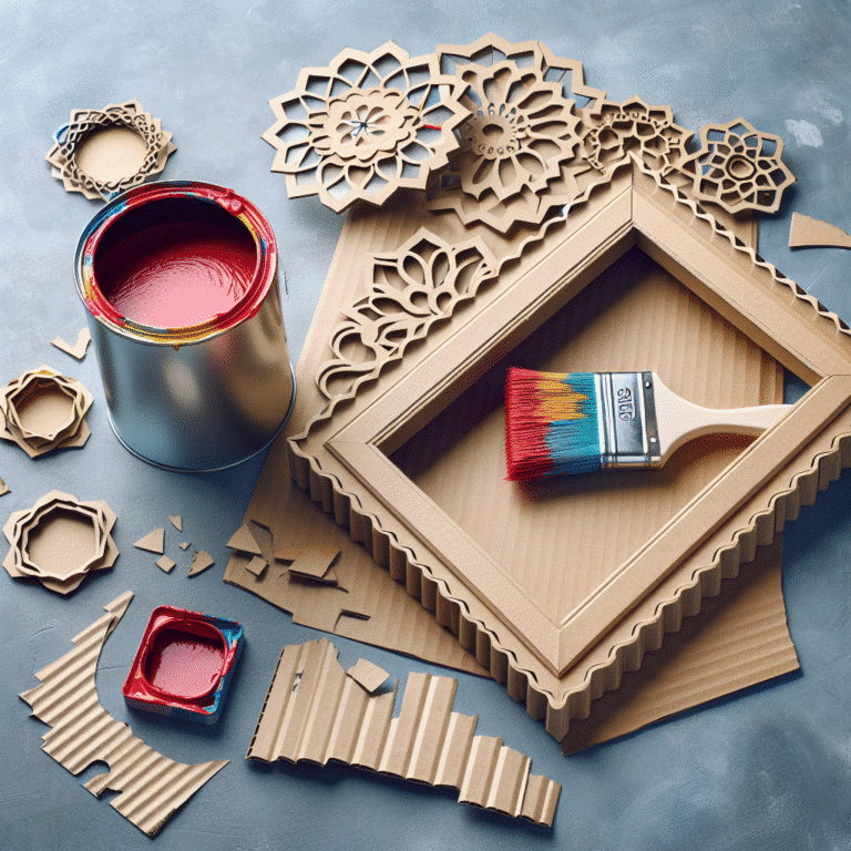 DIY: criando quadros decorativos com papelão e tinta