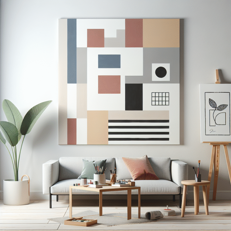 DIY pintura minimalista para parede