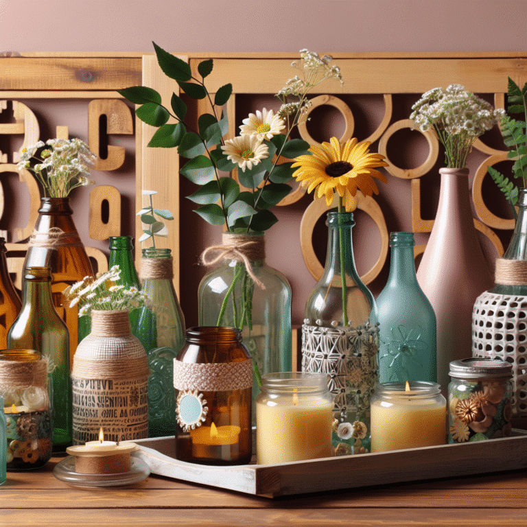 criatividade em decoração: projetos DIY com garrafas e potes