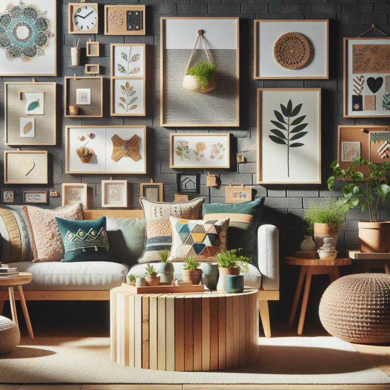 ideias criativas de decoração DIY para sala de estar