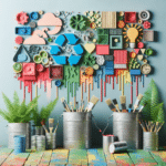 pintar parede com materiais recicláveis